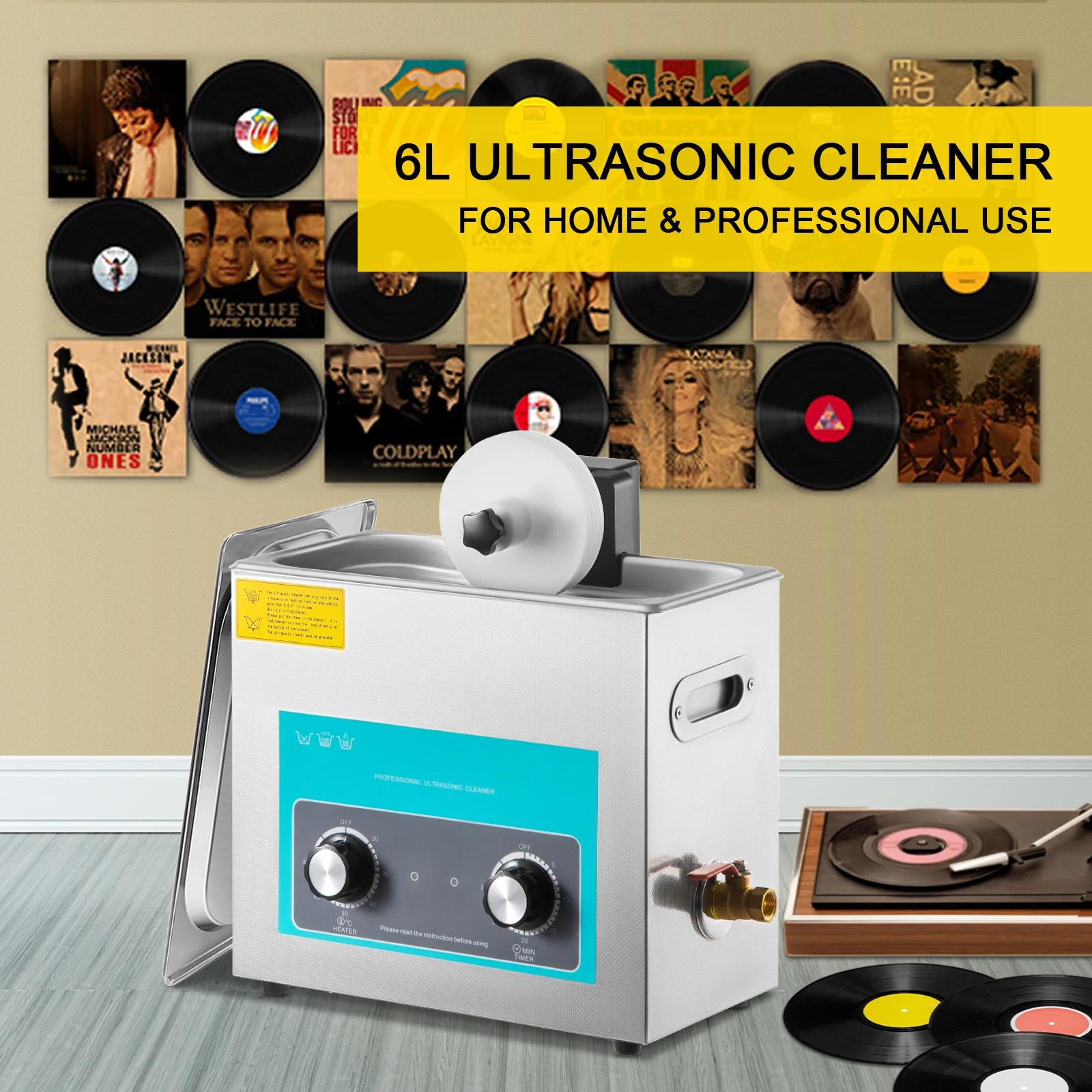 Vinyl Record Cleaner - SIHAO 6L Pulitore per dischi in