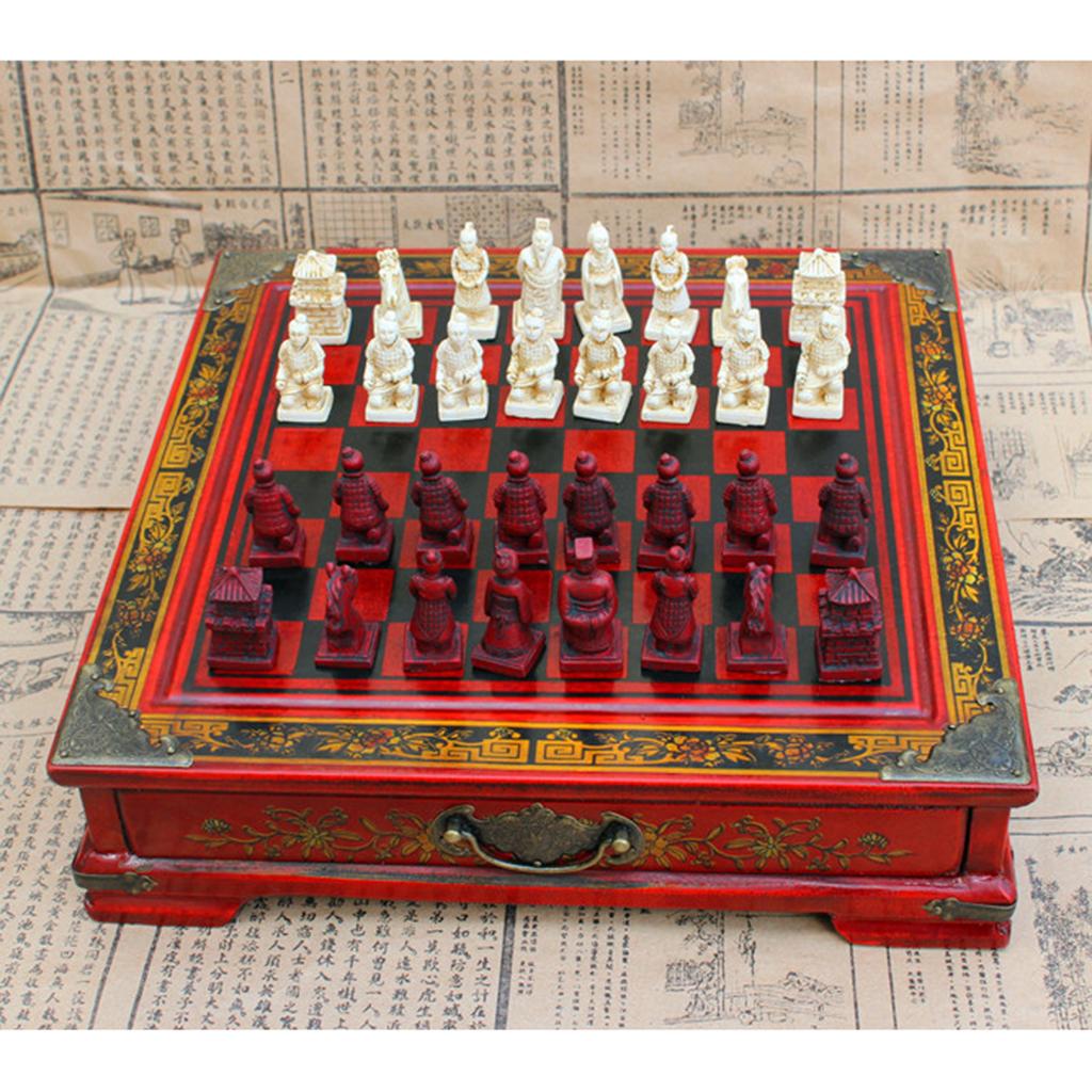 Vintage Collectible Board Games - Set di Scacchi Cinesi in Resina,