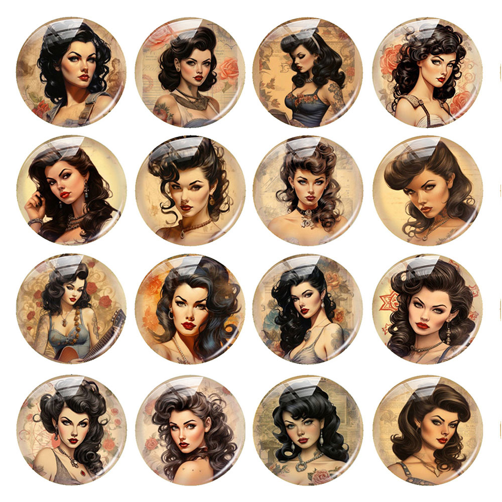 Vintage Collectible Item - Cabochon in Vetro Vintage con Foto