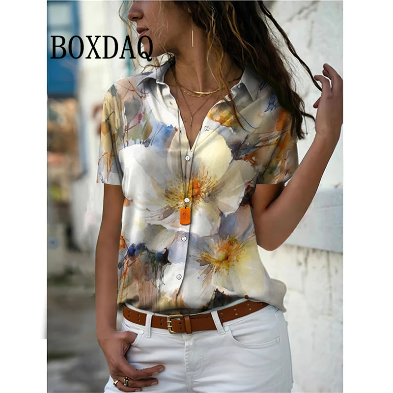 Vintage Collectible Buttons - Camicia estiva da donna Camicette con