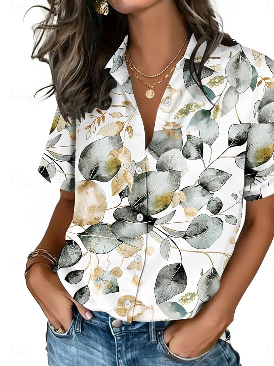 Camicia da donna con stampa a  - Vintage Collectible Buttons recensione e prezzo